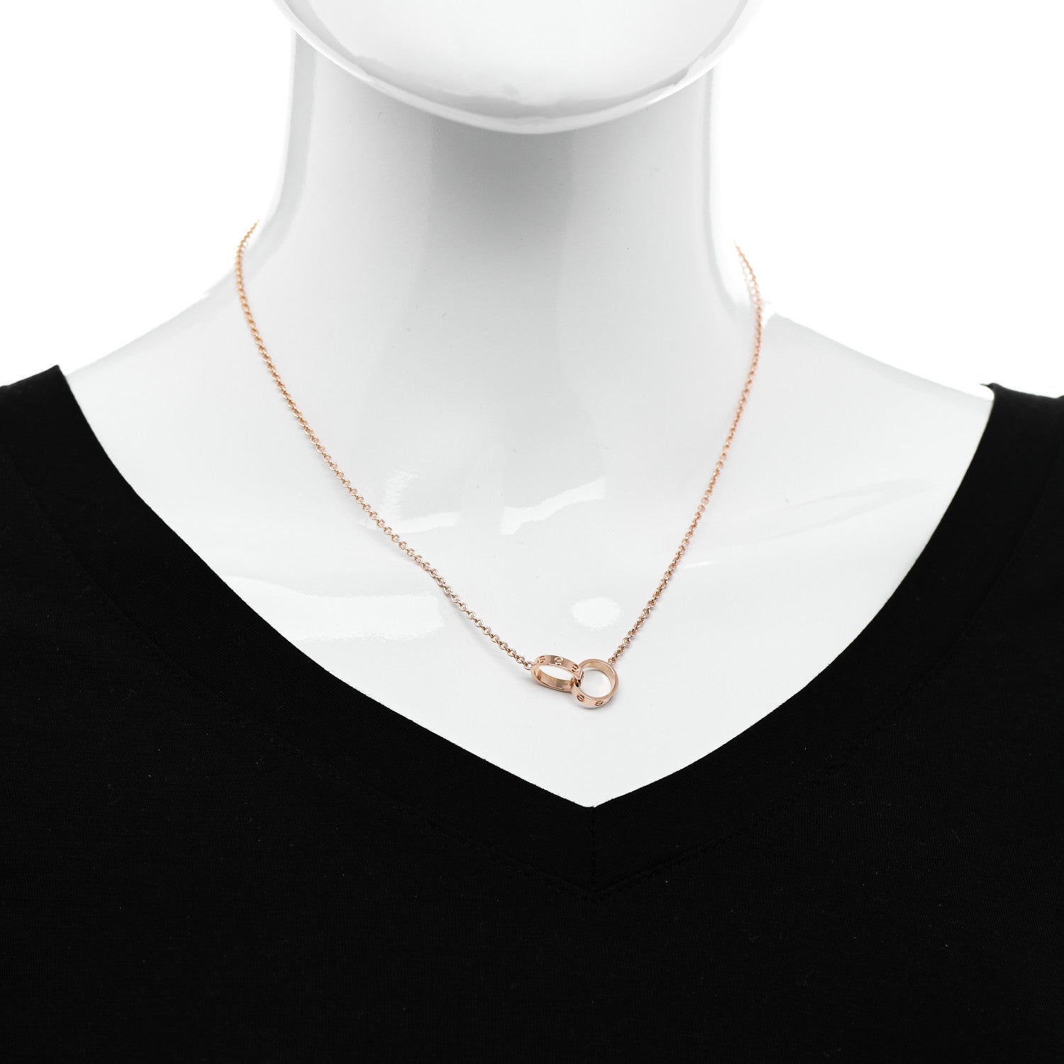 Cartier 18K Pink Gold Interlocking LOVE Necklace 2 of 6