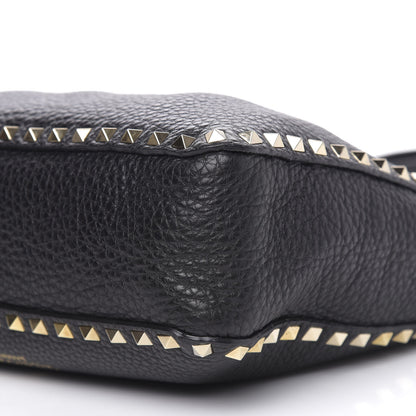 Valentino Garavani Pebbled Calfskin Small Rockstud Flip-Lock Messenger Bag Black 8 of 9