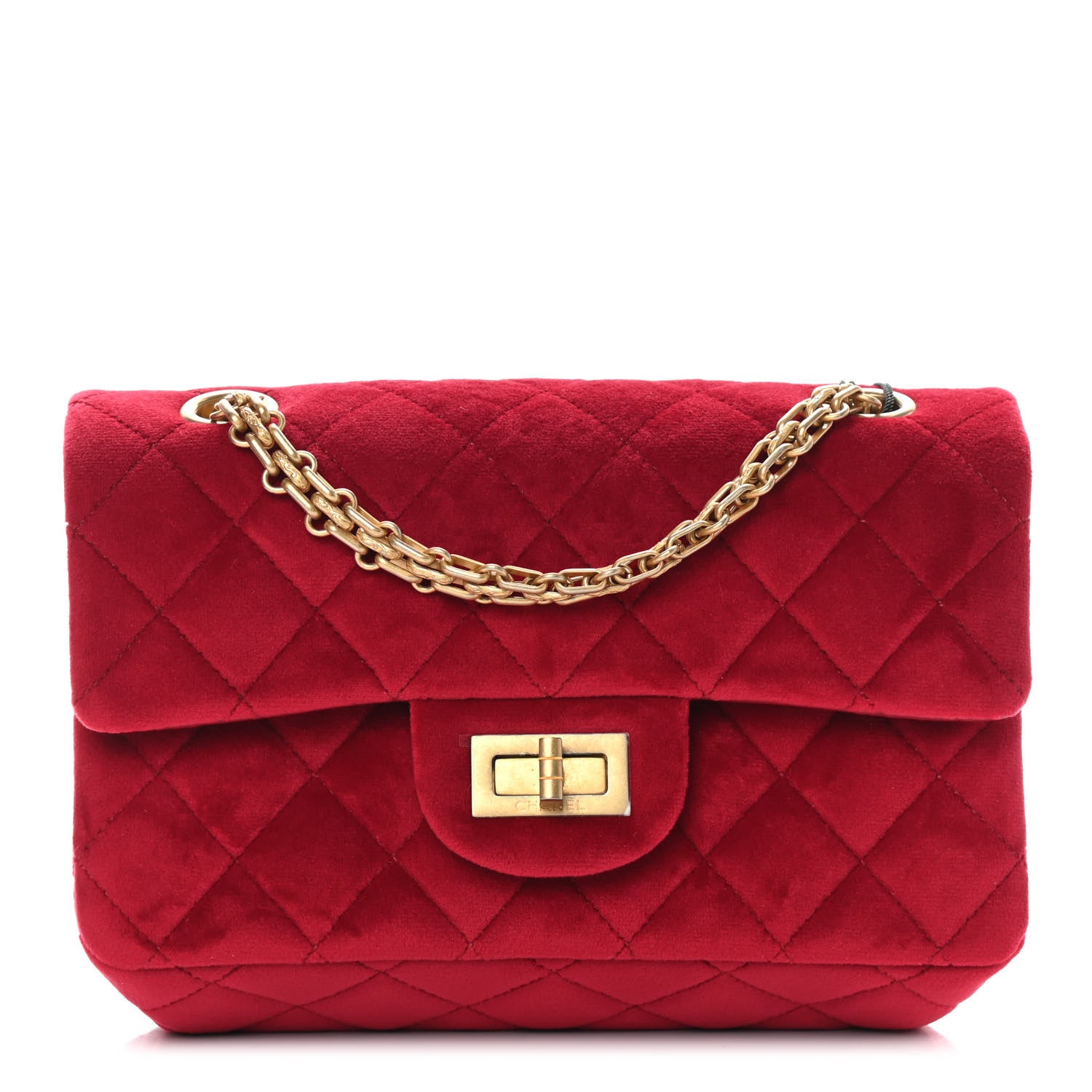 Chanel Velvet Quilted Mini 2.55 Reissue Flap Red 1 of 8