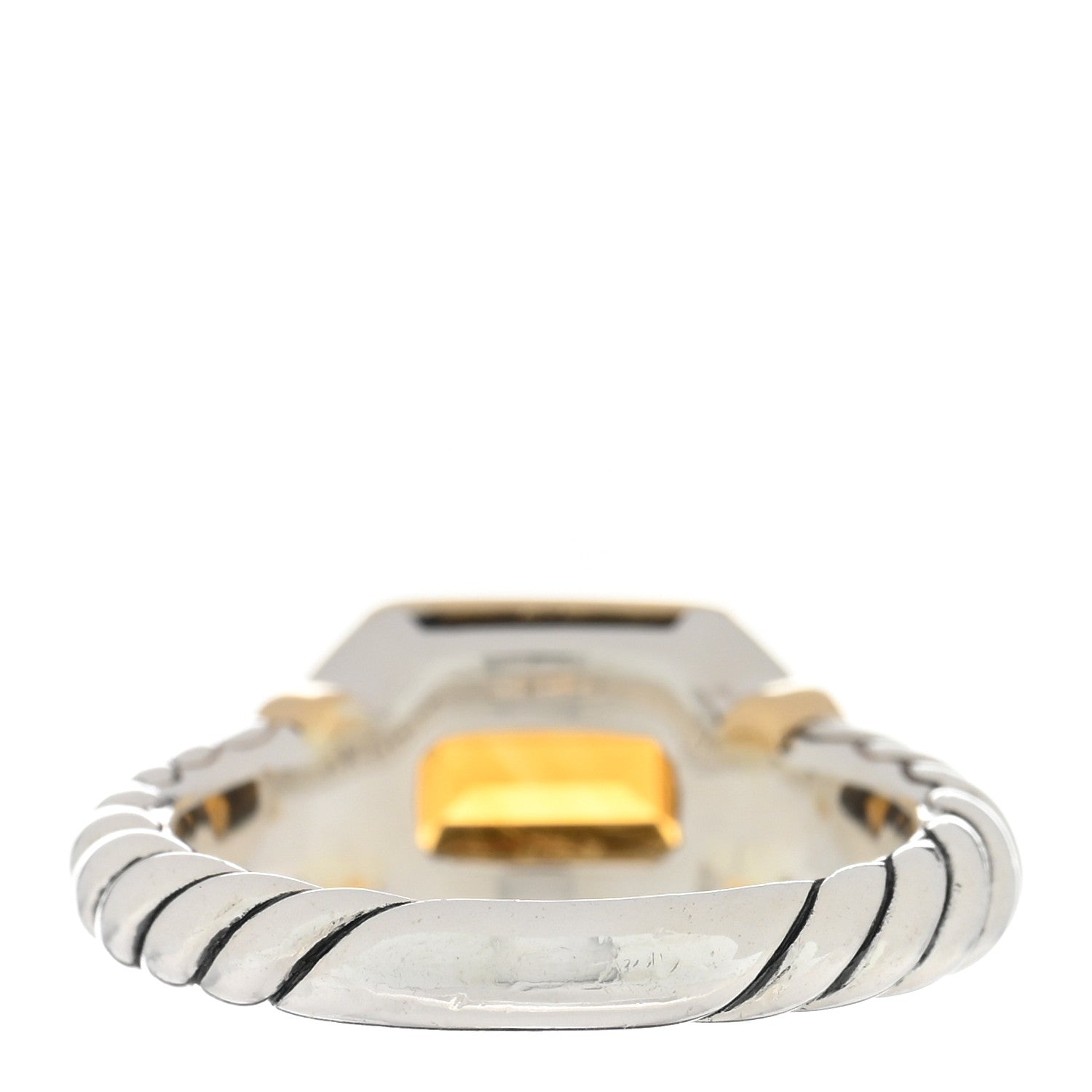 David Yurman Sterling Silver 18K Yellow Gold Citrine Novella Ring 52 6 3 of 4