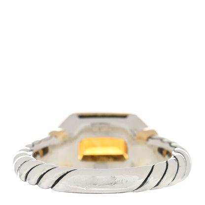 David Yurman Sterling Silver 18K Yellow Gold Citrine Novella Ring 52 6 3 of 4