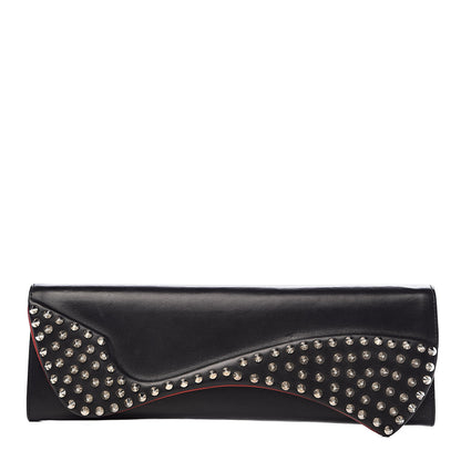 Christian Louboutin Calfskin Spikes Pigalle Clutch Black 1 of 7