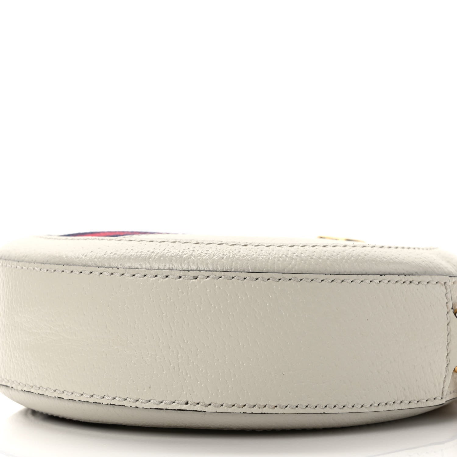 Gucci Textured Calfskin Web Mini Ophidia Round Shoulder Bag Mystic White 9 of 10