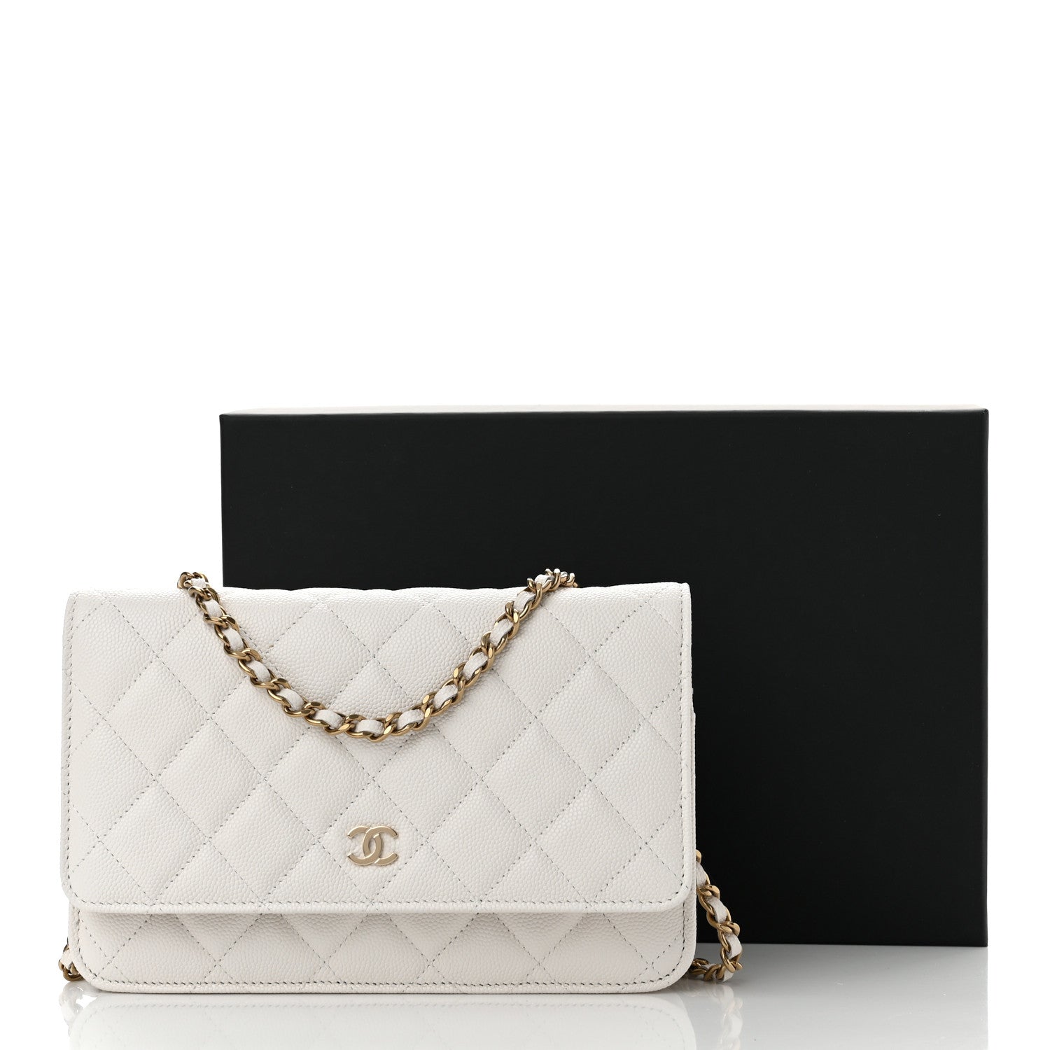 Chanel Caviar Quilted Wallet On Chain WOC White 12 of 12