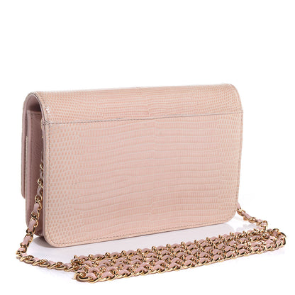 Chanel Lizard Golden Class Wallet on Chain WOC Light Pink 3 of 9