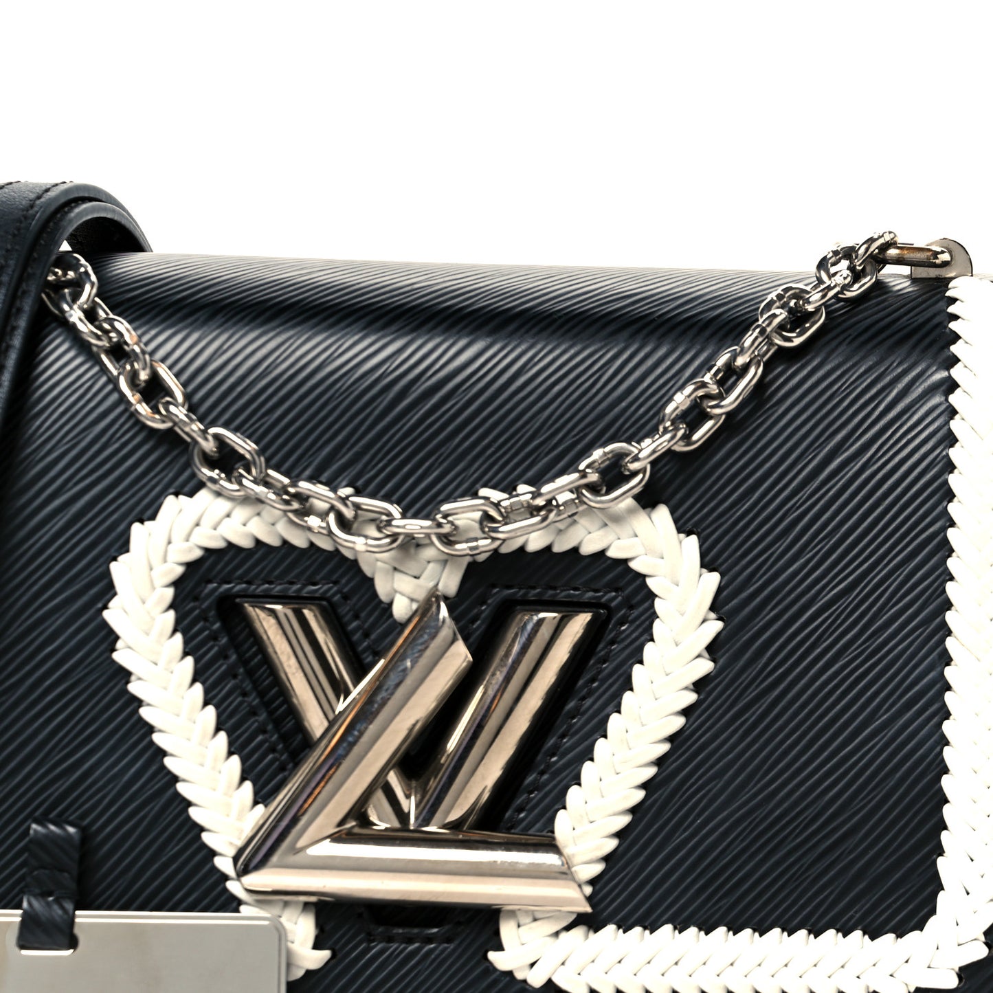 Epi Whipstitch Heart Twist Shoulder Bag MM Black