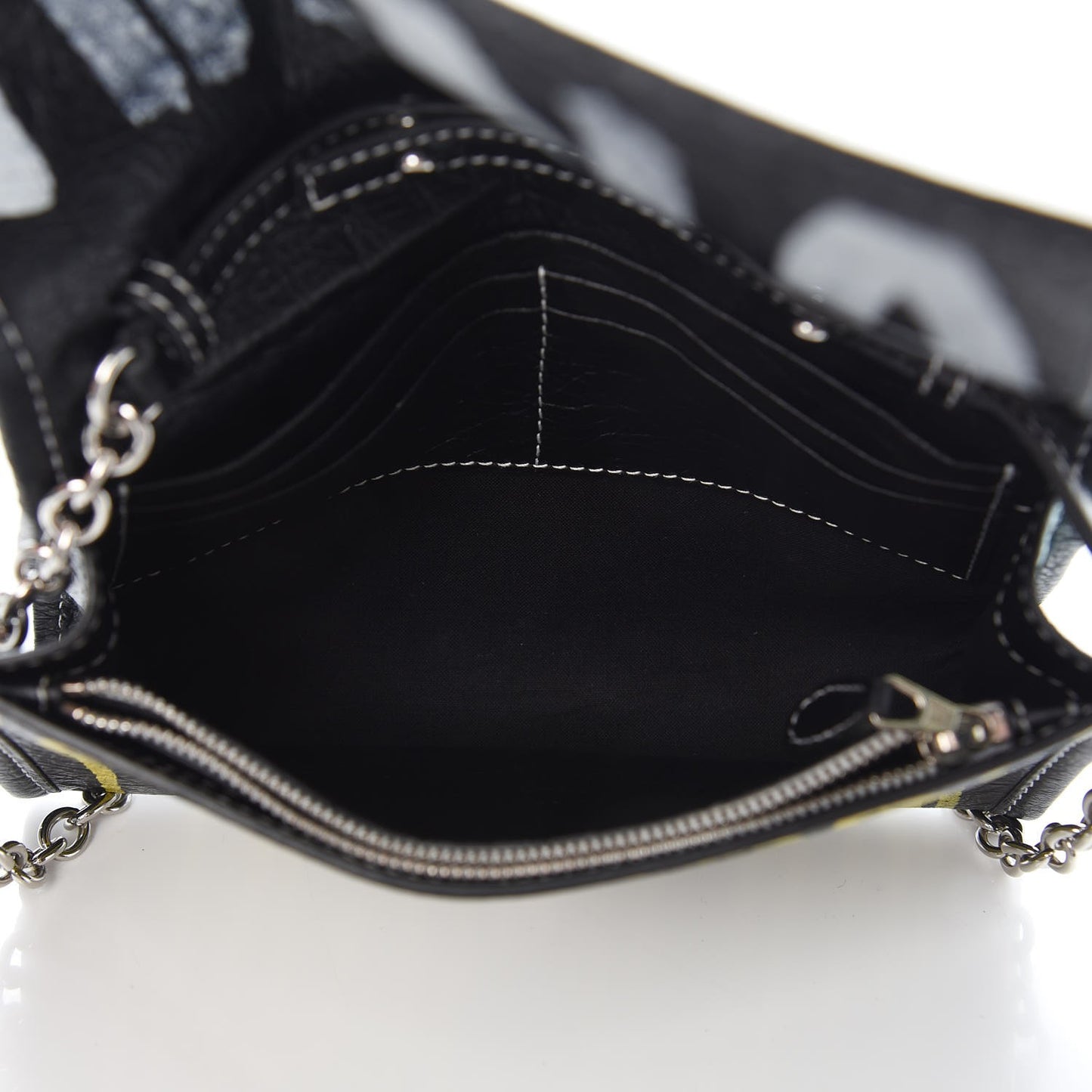 Agneau Arena Graffiti All Over Bazar Chain Shoulder Bag Black Multicolor