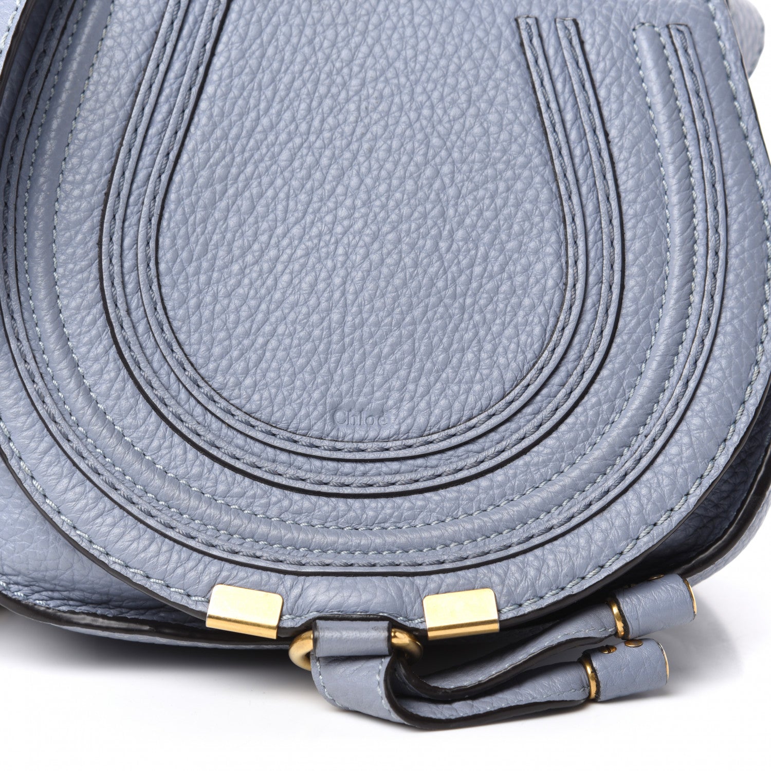 Chloe Calfskin Mini Marcie Round Crossbody Bag Washed Blue 11 of 11