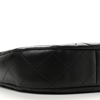 Chanel Lambskin Chain Rows Quilted Chain Hobo Black 9 of 11