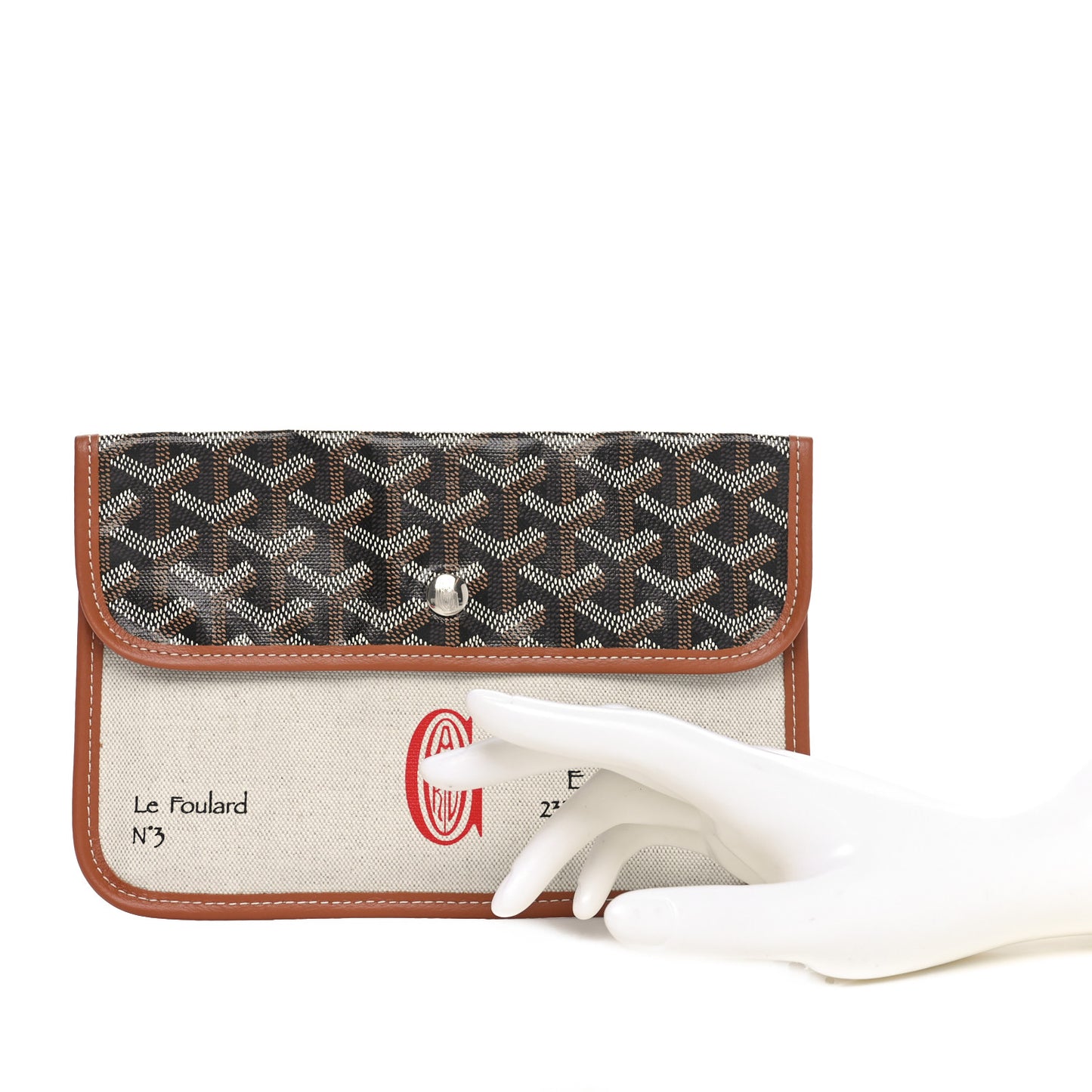 Goyardine Canvas Le Foulard Pouch Black Gold Off White
