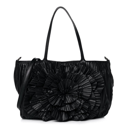 Valentino Garavani Nappa Pleated Petale Dome Tote Black 1 of 11