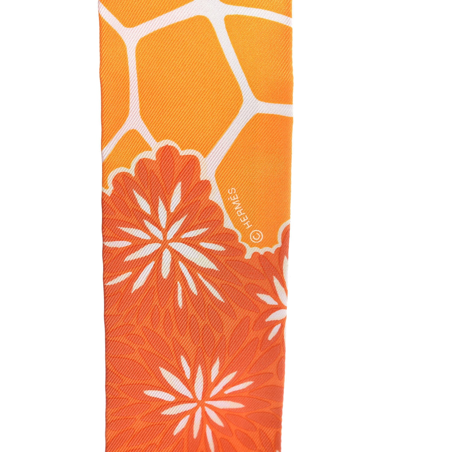 Hermes Silk The Three Graces Twilly Orange Mangue Anthracite 3 of 4