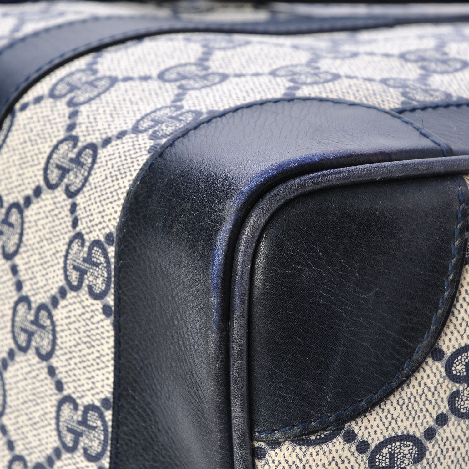 Gucci Coated Canvas Monogram Web Boston Navy 10 of 10