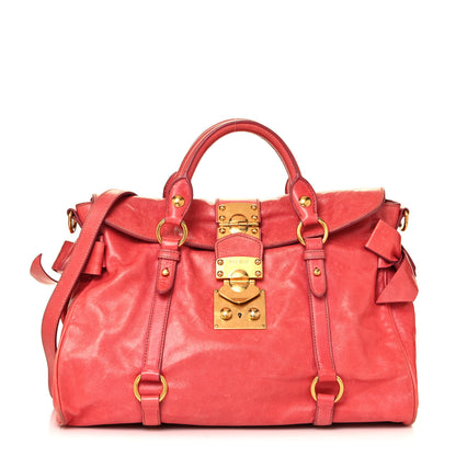Miu Miu Vitello Lux Medium Bow Bag Rosa 1 of 23
