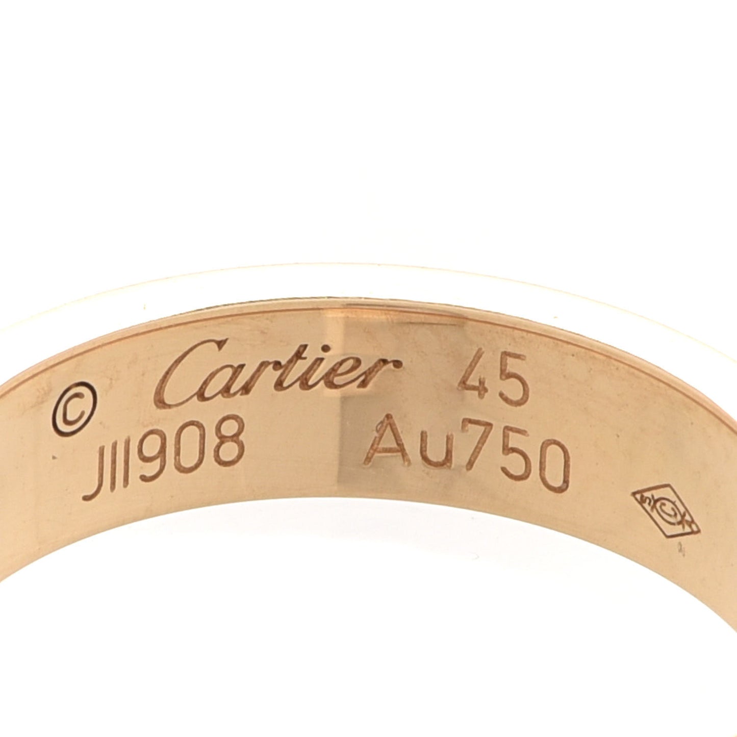 18K Yellow Gold Diamond 4mm LOVE Wedding Band Ring 45 3.25