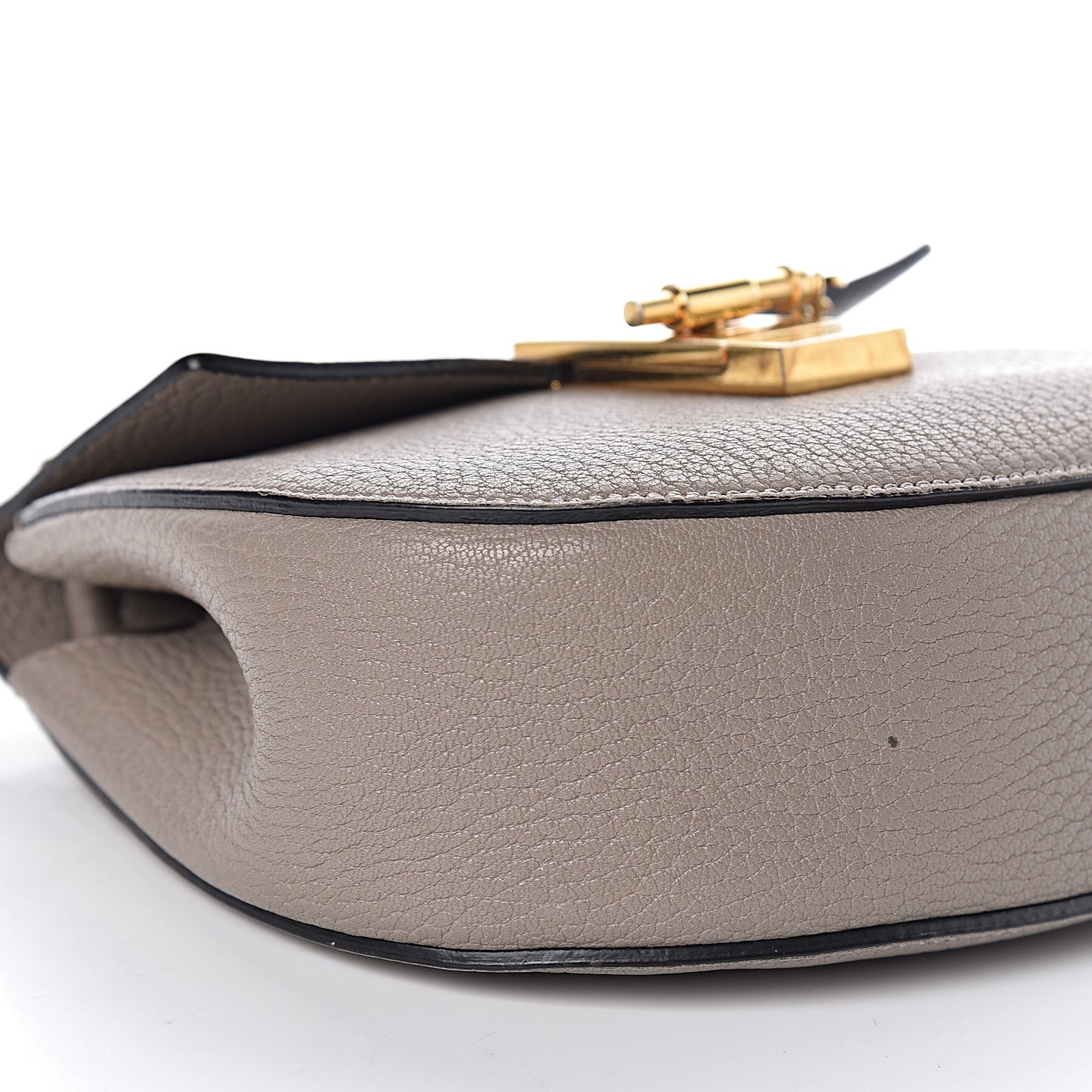 Grained Lambskin Mini Drew Shoulder Bag Motty Grey