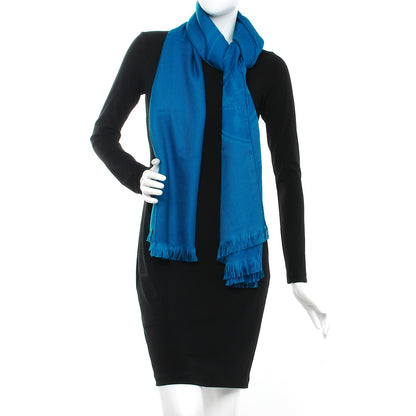 Hermes Cashmere Silk New Libris Stole Cobalt 2 of 5