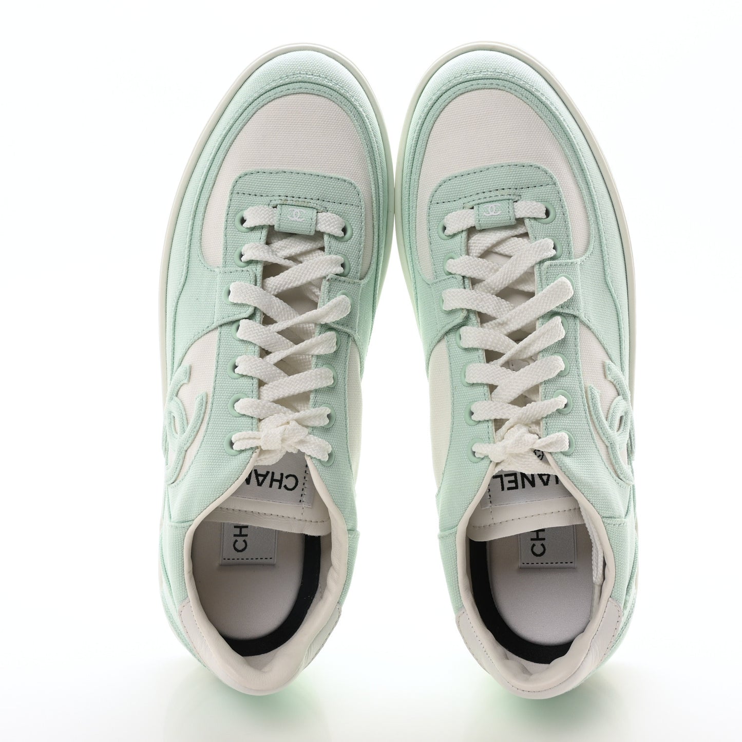 Cotton Sneakers 40.5 Light Turquoise White