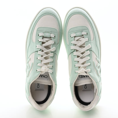 Chanel Cotton Sneakers 40.5 Light Turquoise White 2 of 9
