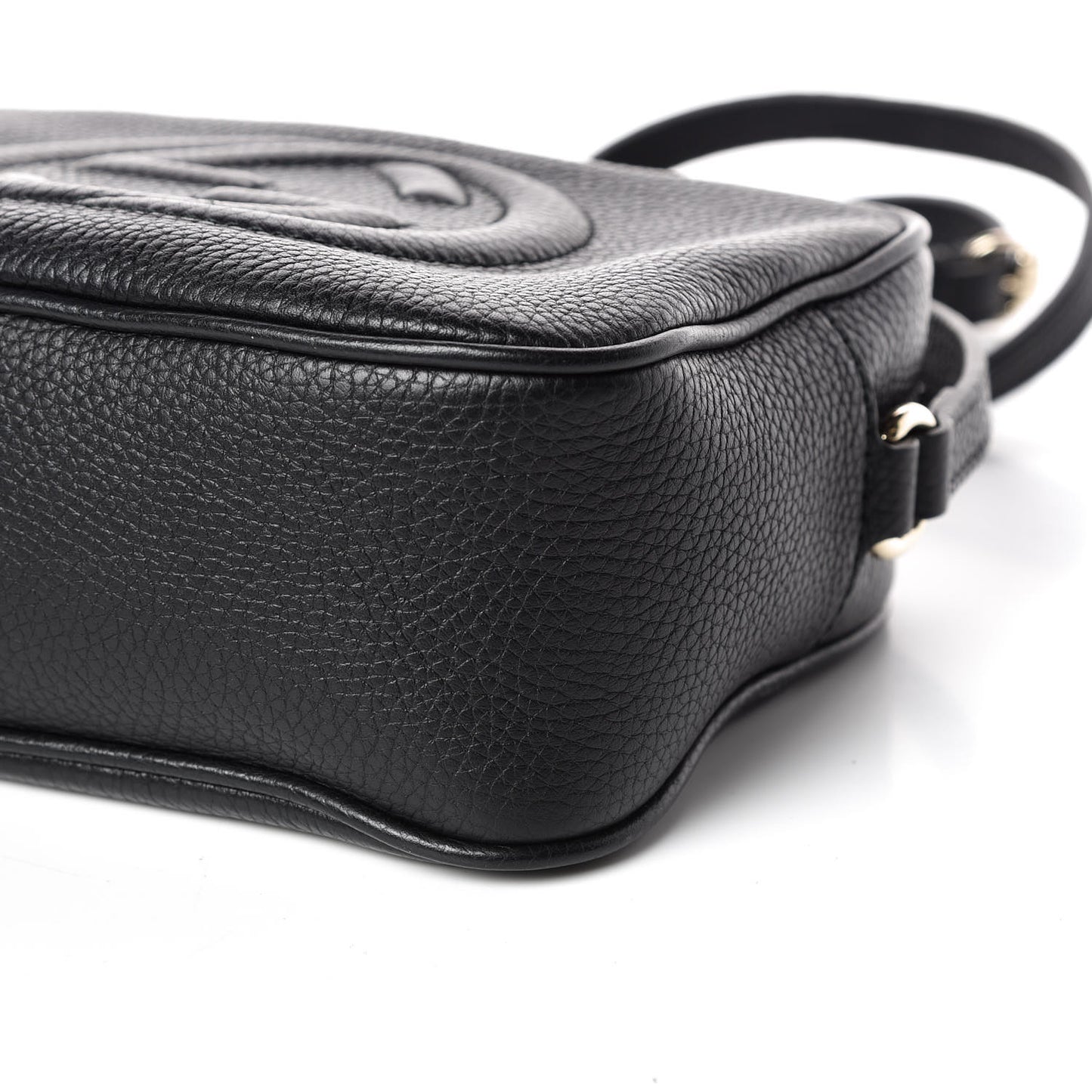 Pebbled Calfskin Small Soho Disco Bag Black