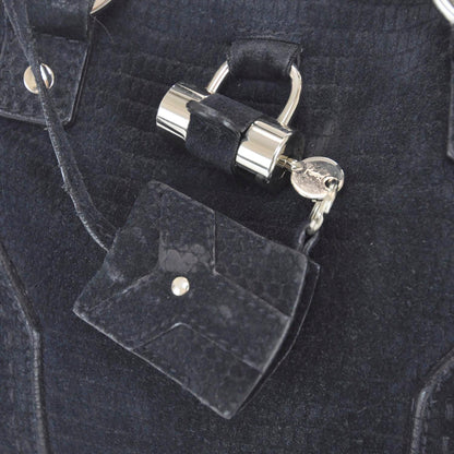 Saint Laurent Lizard Embossed Nubuck Large Muse Navy 4 of 10
