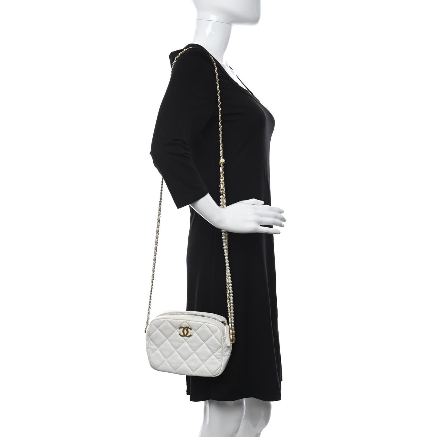 Lambskin Quilted Mini My Perfect Camera Case White