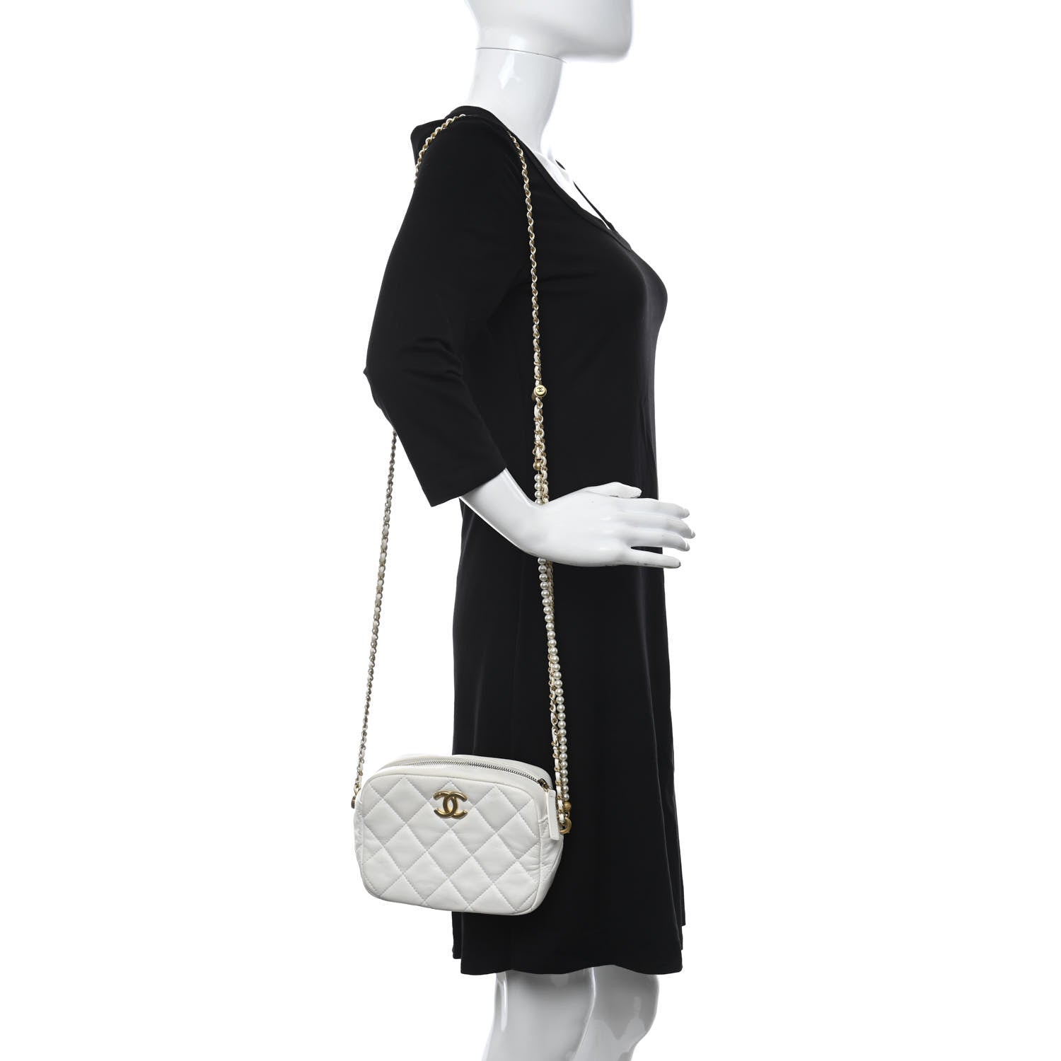 Chanel Lambskin Quilted Mini My Perfect Camera Case White 2 of 10