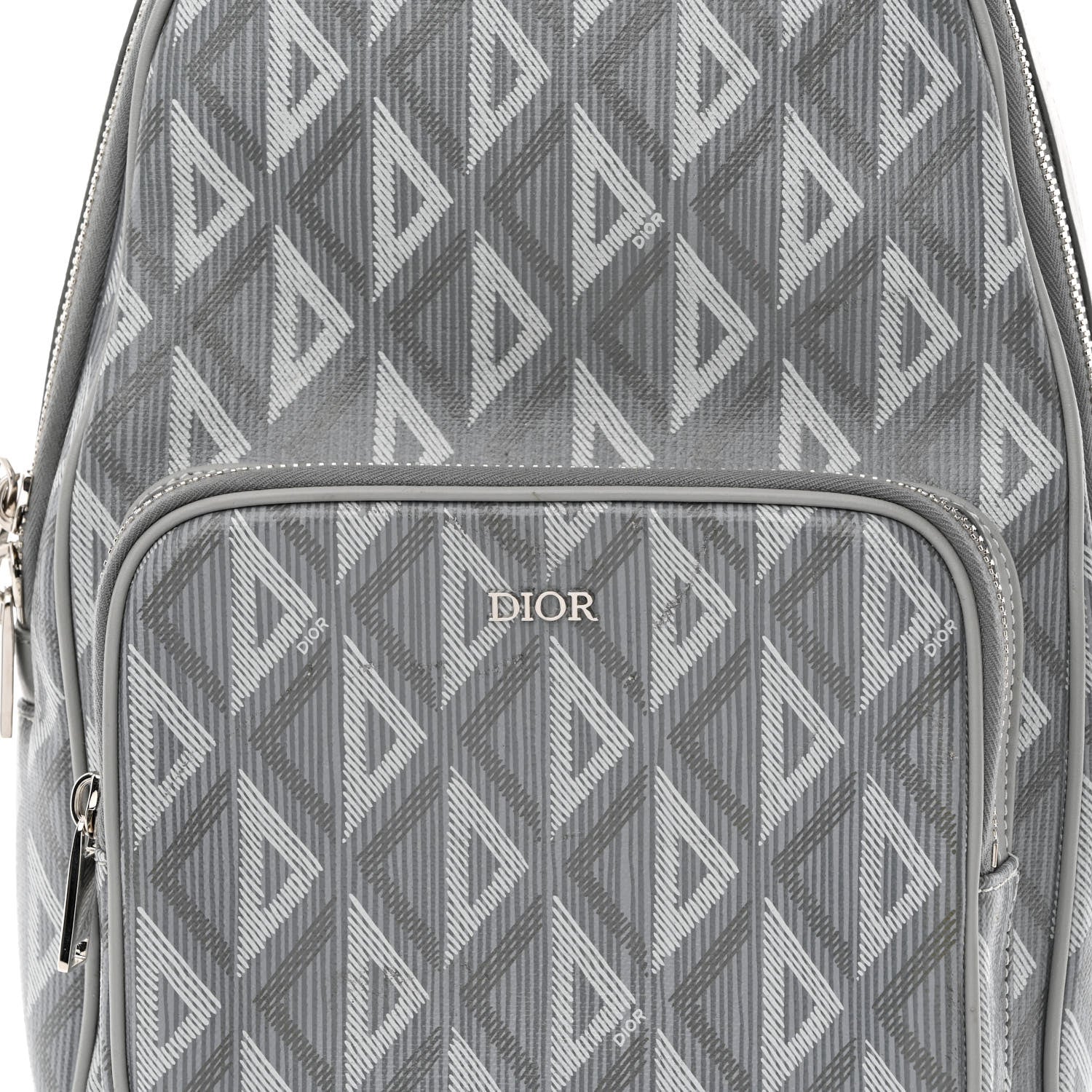 Christian Dior Coated Canvas CD Diamond Mini Rider Backpack Gray
