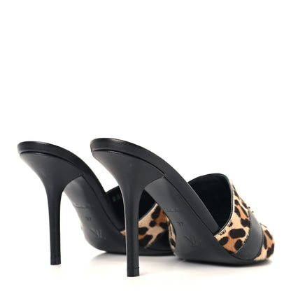 Louis Vuitton Calfskin Pony Hair Leopard Revival Mules 37 Brown 5 of 9