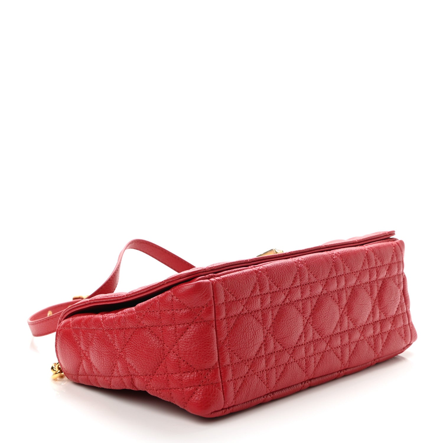 Christian Dior Calfskin Cannage Medium Caro Bag Red 4 of 10
