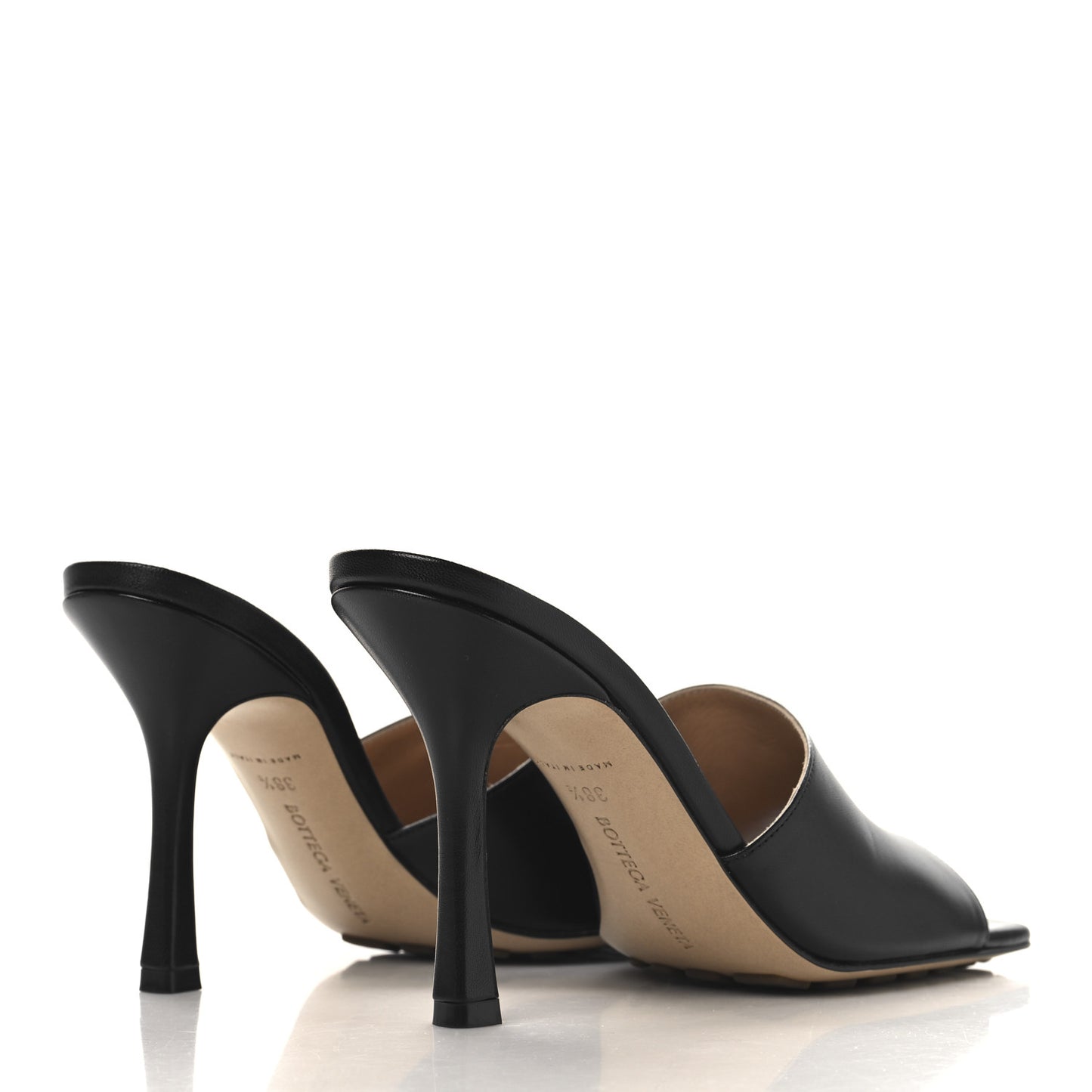 Lambskin Stretch Lounge Kid Mule Sandals 38.5 Black