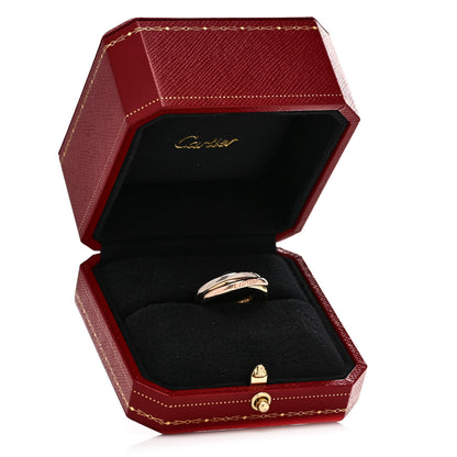 Cartier 18K Pink Yellow White Gold Small Trinity Ring 61 9.5 6 of 6