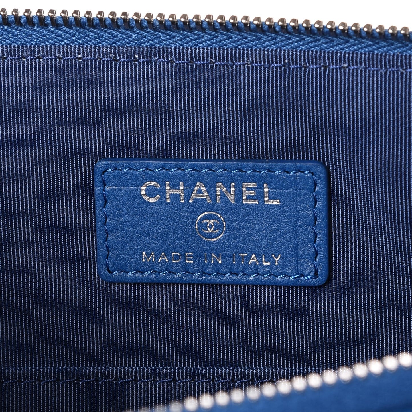 Lambskin Tweed Quilted Large Flap Cosmetic Case Multicolor Blue