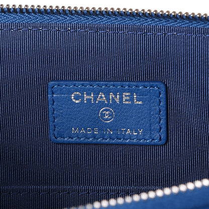 Chanel Lambskin Tweed Quilted Large Flap Cosmetic Case Multicolor Blue 6 of 8