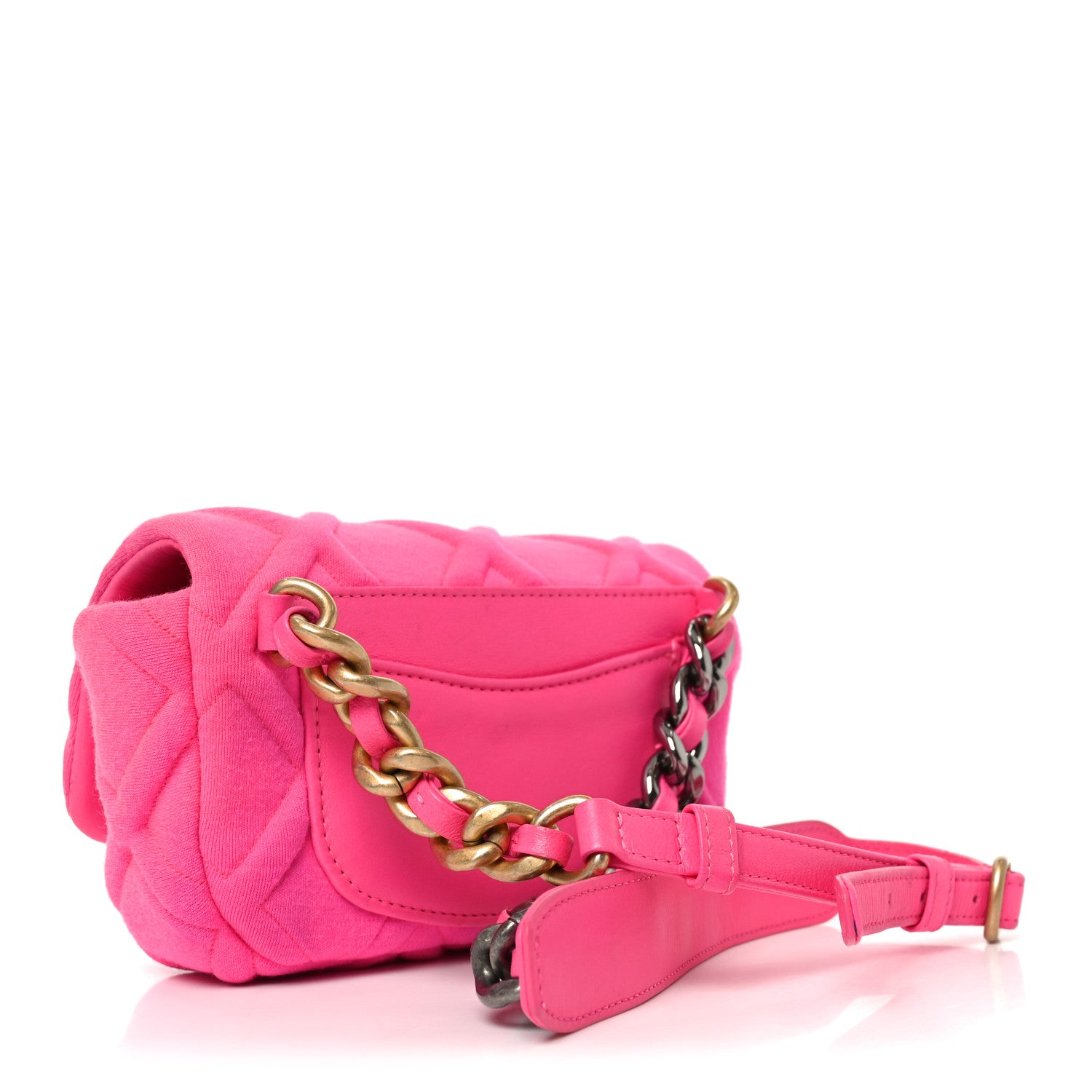 Chanel Jersey Quilted Chanel 19 Waist Bag Pink 2 of 10