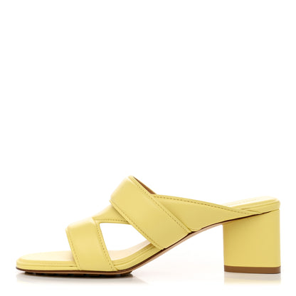 Bottega Veneta Vienna Calfskin The Band Cross Strap Mule Sandals 37 Lemonade 1 of 7