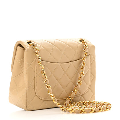 Chanel Lambskin Quilted Mini Square Flap Beige 2 of 14