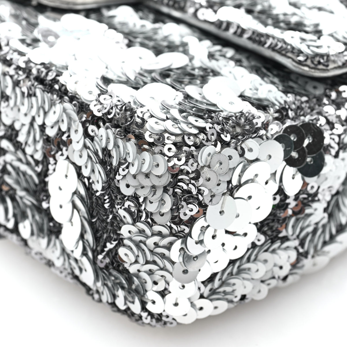 Chanel Sequin Mini Rectangular Flap Silver 10 of 10