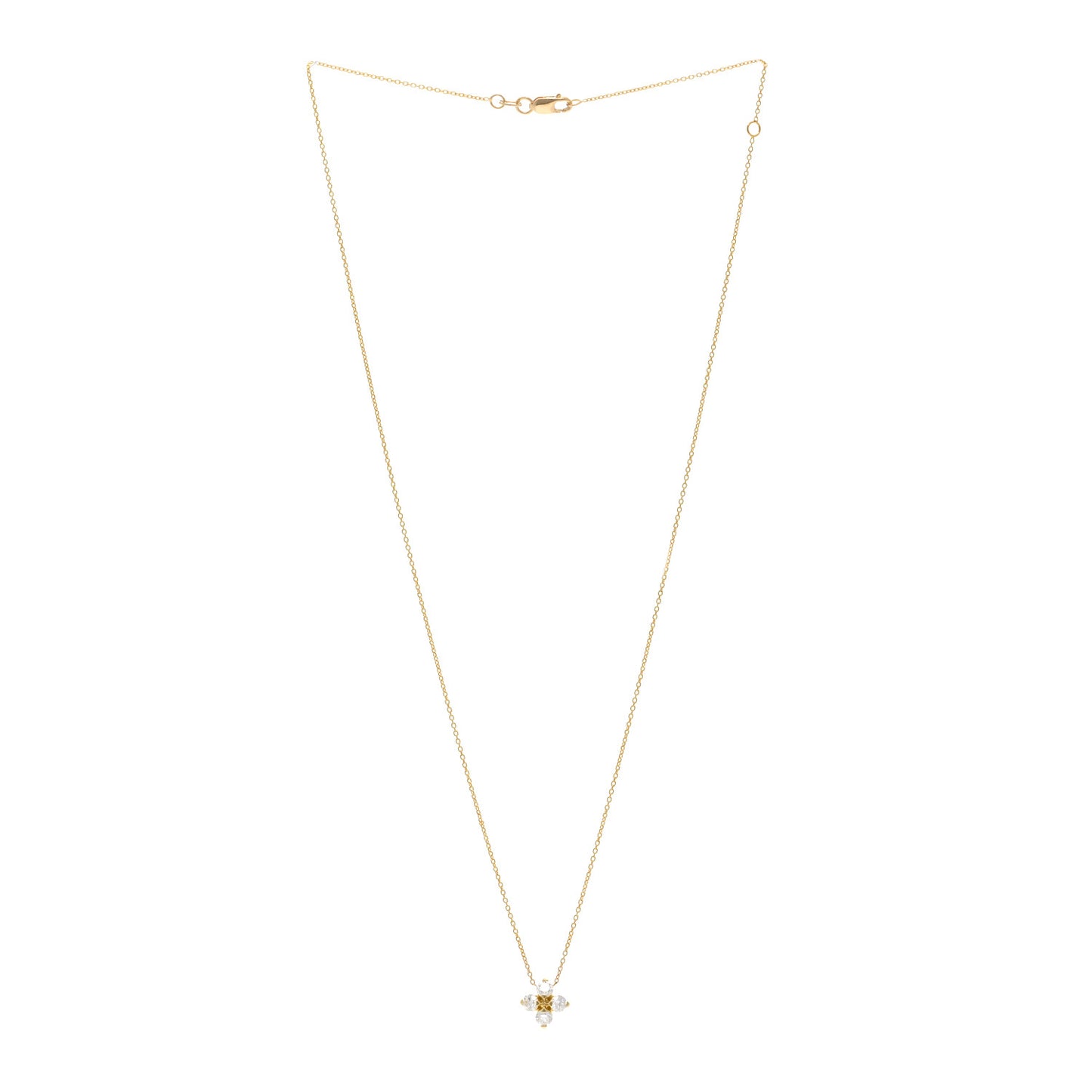 ROBERTO COIN 18K Yellow Gold Diamond Love in Verona Flower Pendant Necklace