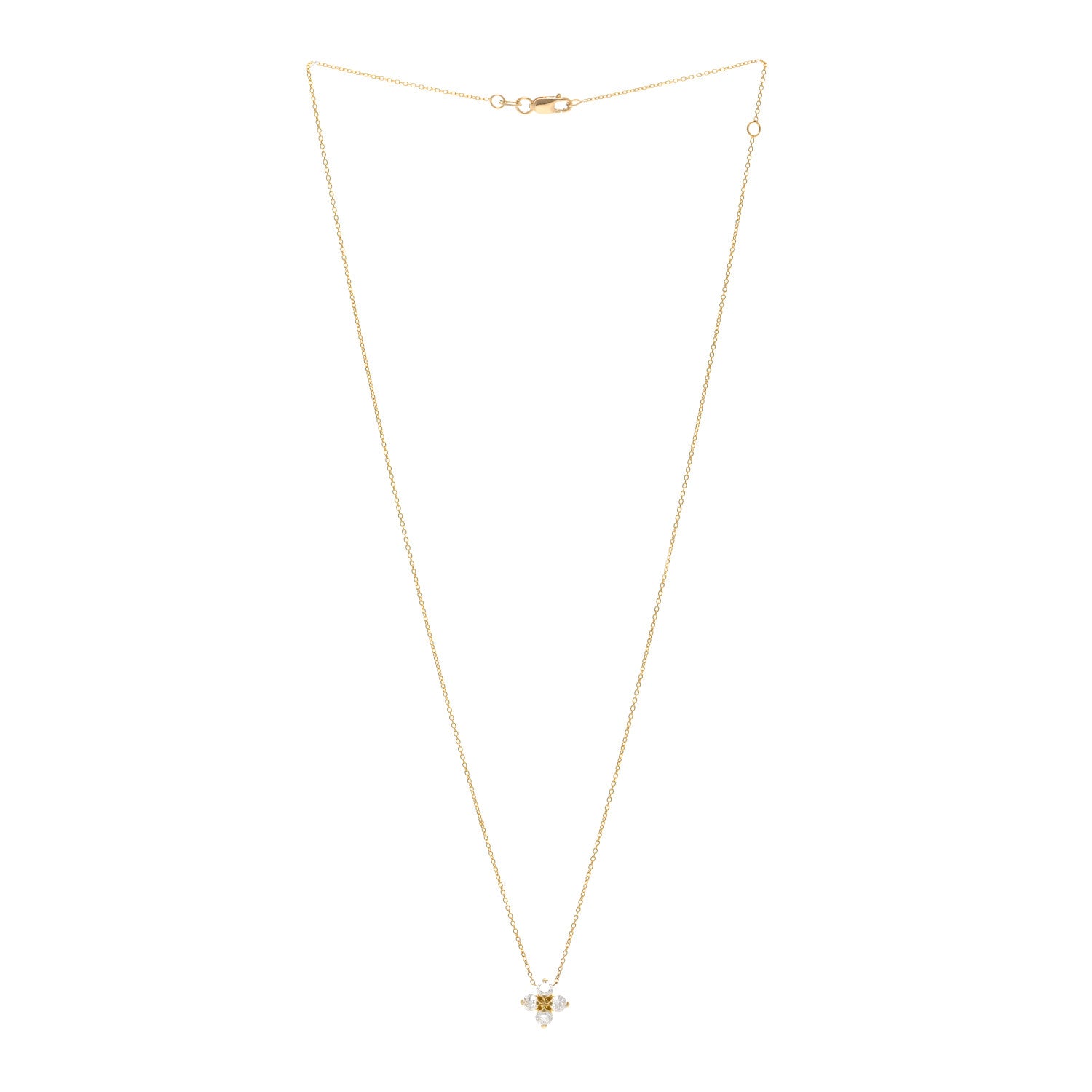 Roberto Coin ROBERTO COIN 18K Yellow Gold Diamond Love in Verona Flower Pendant Necklace 3 of 5