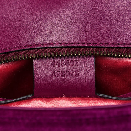 Gucci Velvet Matelasse Small GG Marmont Shoulder Bag Fuchsia Violet Cyclamen 9 of 9
