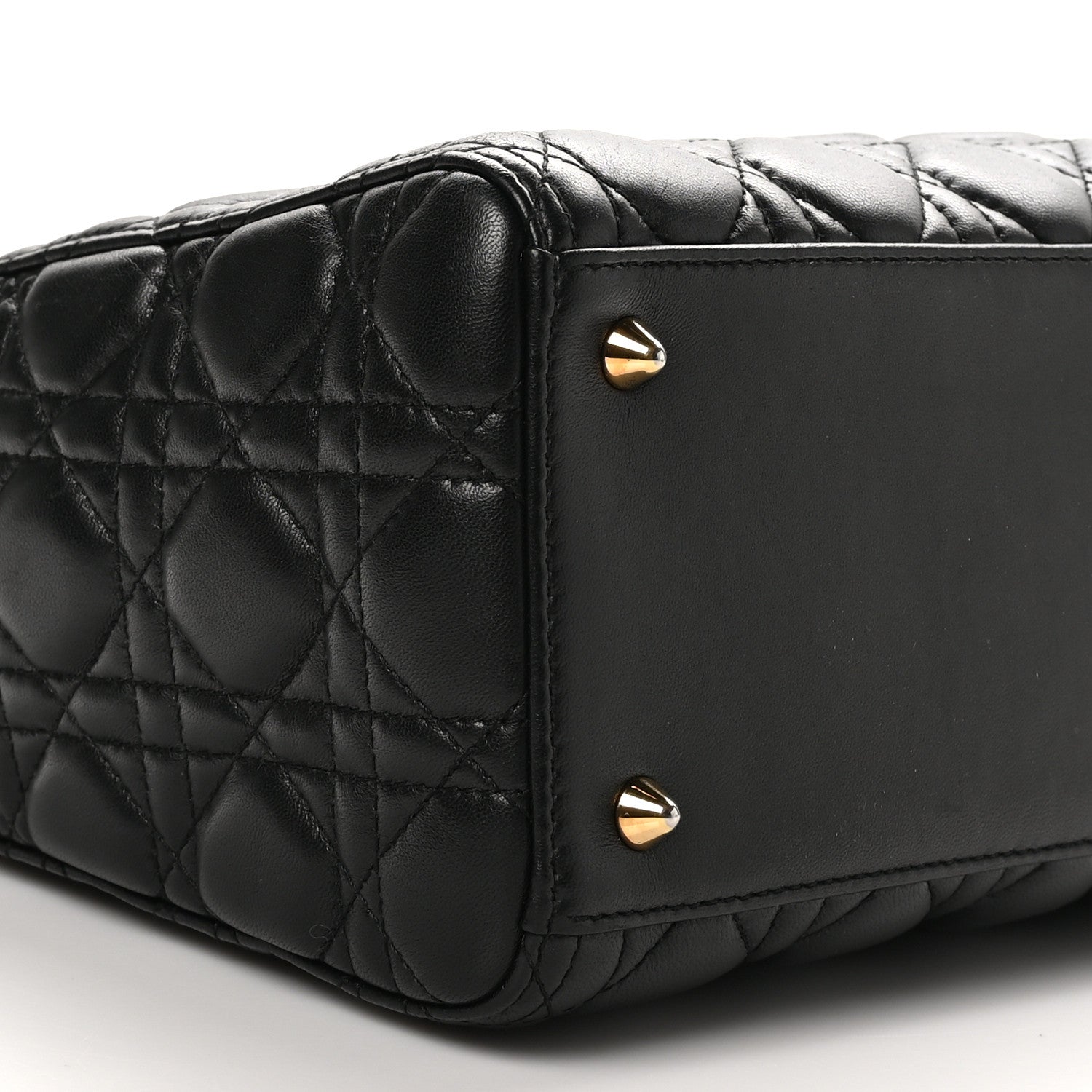 Christian Dior Lambskin Cannage Medium Lady Dior Black 9 of 10