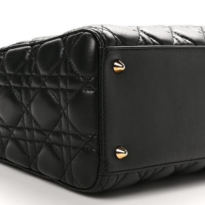 Christian Dior Lambskin Cannage Medium Lady Dior Black 9 of 10