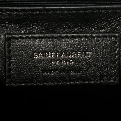Saint Laurent Grain De Poudre Textured Mixed Matelasse Triquilt Medium Monogram Monochrome Satchel Black 5 of 10