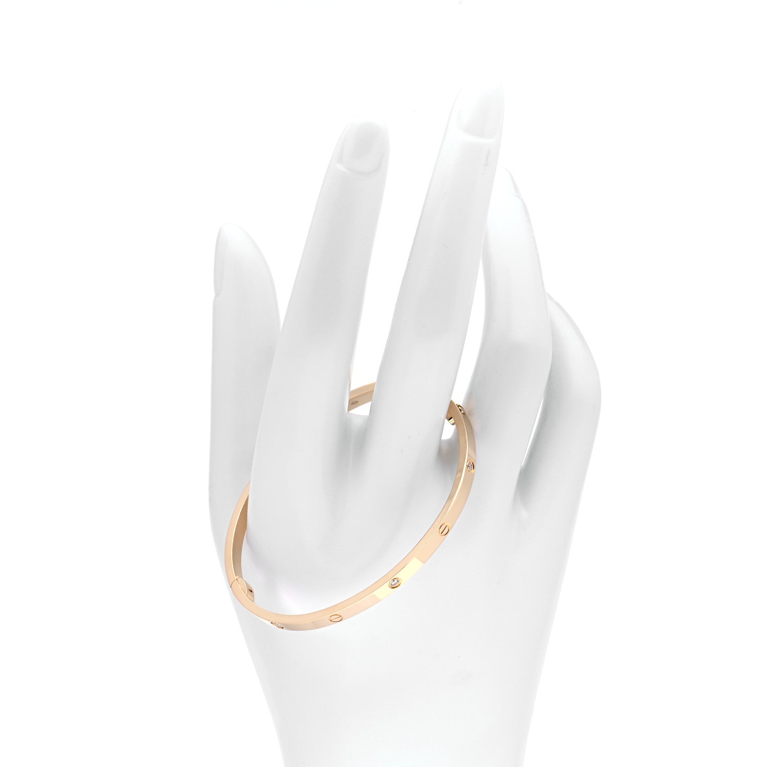 Cartier 18K Yellow Gold 6 Diamond Small LOVE Bracelet 17 2 of 7