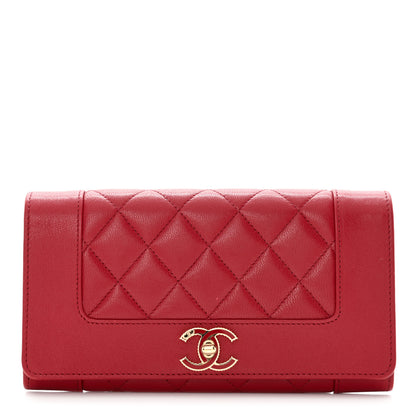 Chanel Sheepskin Quilted Mademoiselle Vintage Flap Wallet Red 2 of 9