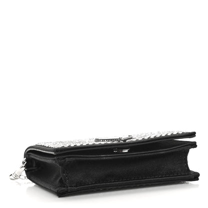 Prada Satin Crystal Metal Triangle Logo Card Holder With Strap Cristal 4 of 9