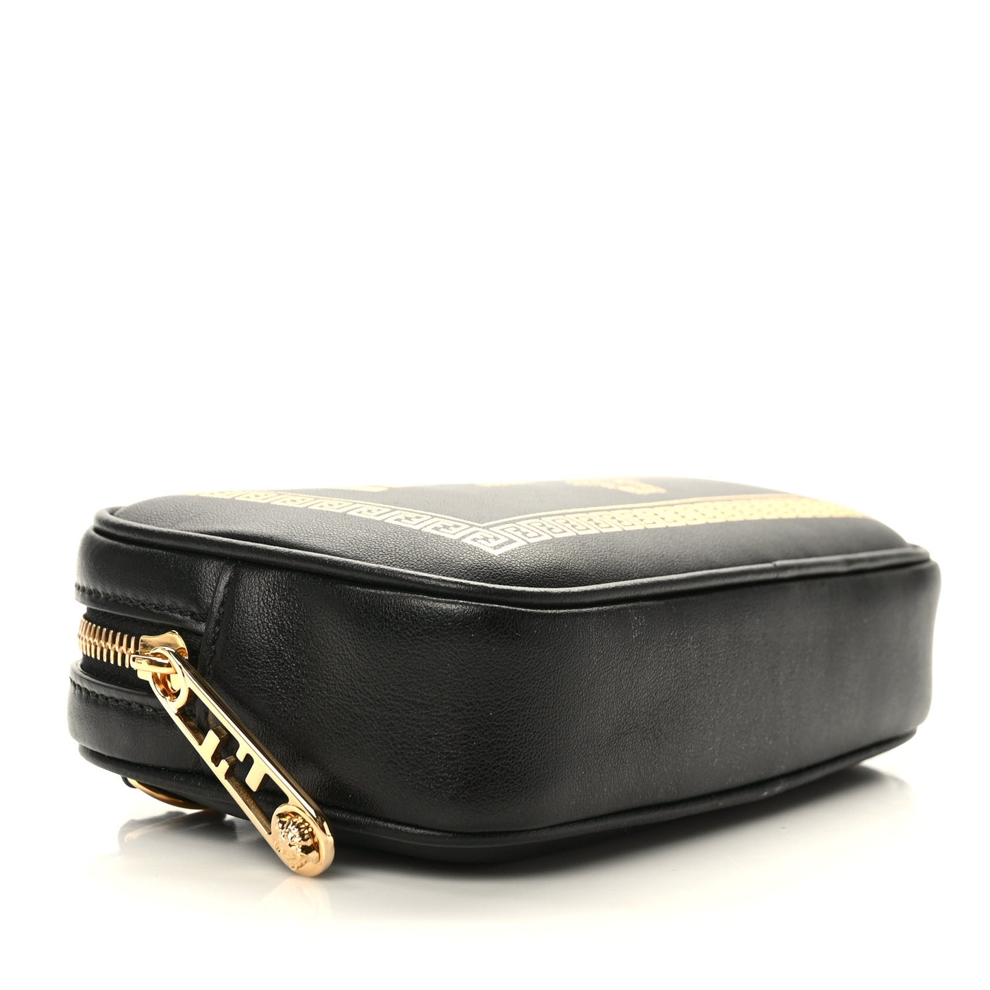 X VERSACE Vitello Cover Fendace Medusa Small Camera Case Black Gold
