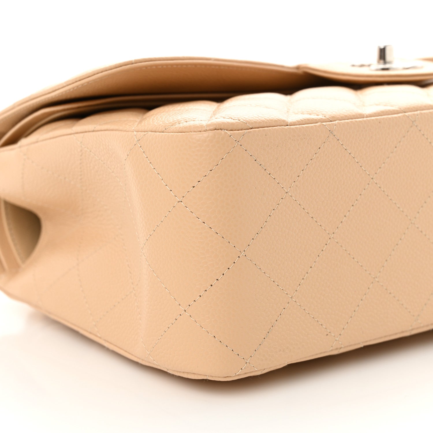 Chanel Caviar Quilted Jumbo Double Flap Beige 9 of 10