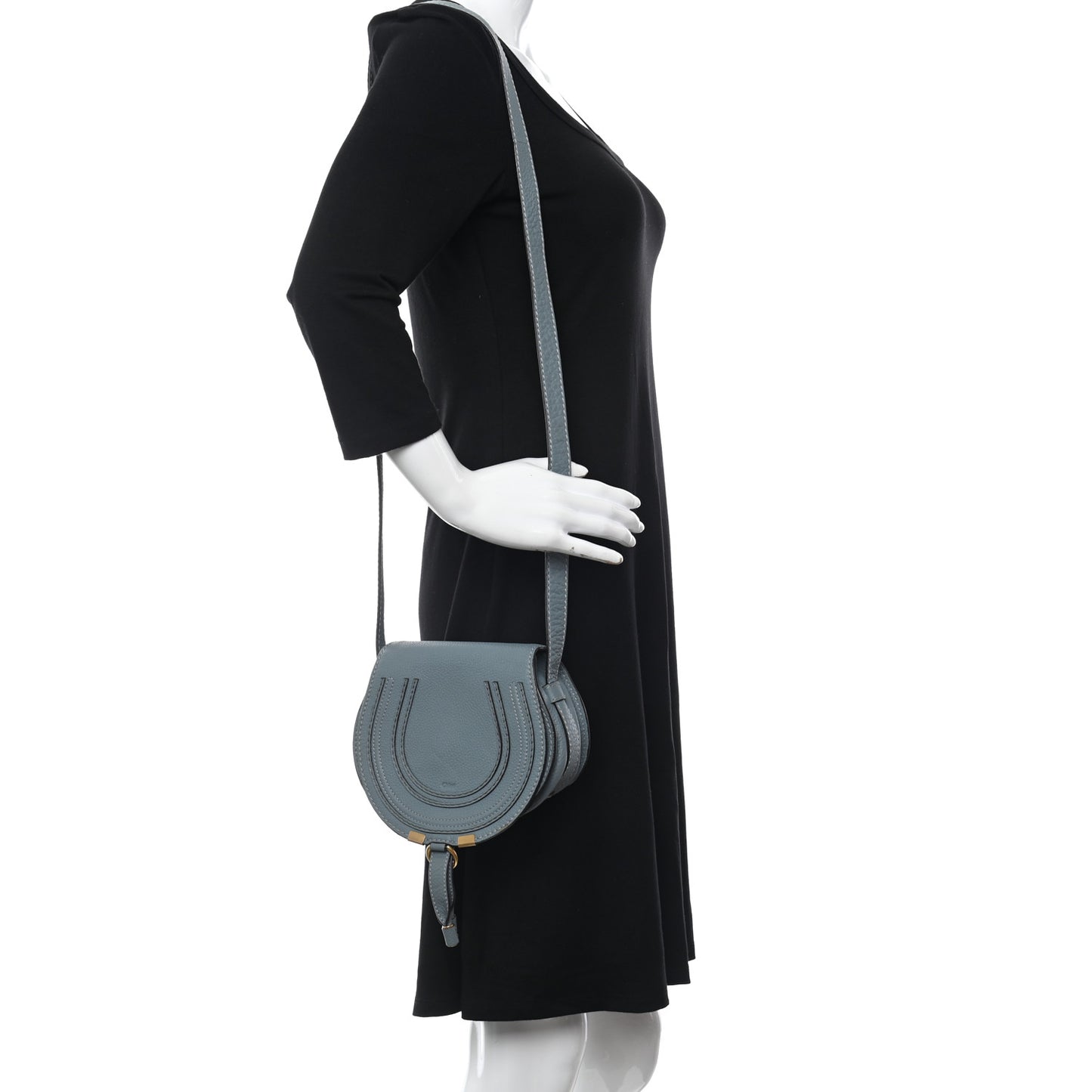 Leather Nova Check Trim Hobo Black